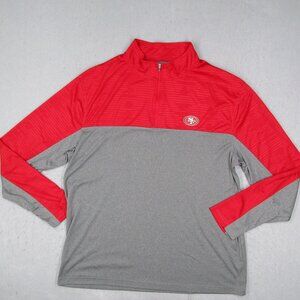 San Francisco 49ers Jacket Mens 2XL Gray Fanatics Pro Line NFL 1/4 Zip Pullover